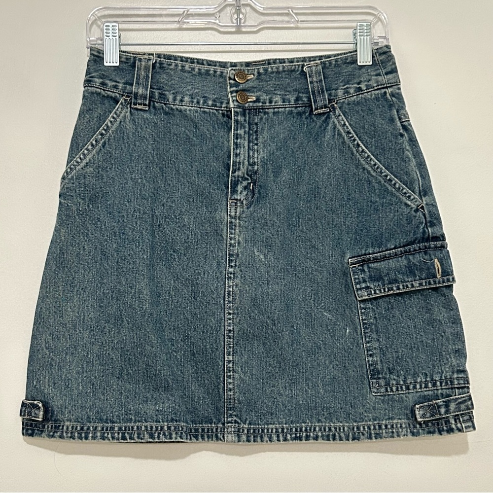 Xhilaration Vintage Y2K Women's Denim Cargo Mini Skirt XL 14/16 Light Blue Wash